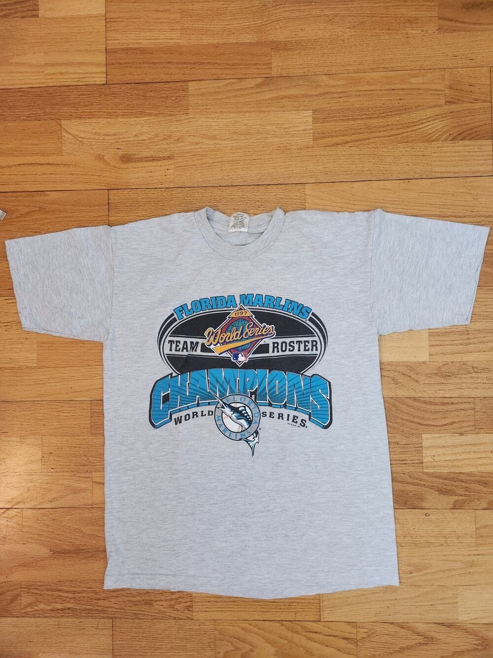 Vtg 1997 World Series Champions Florida Marlins Tshirt Adult Medium Large MLB